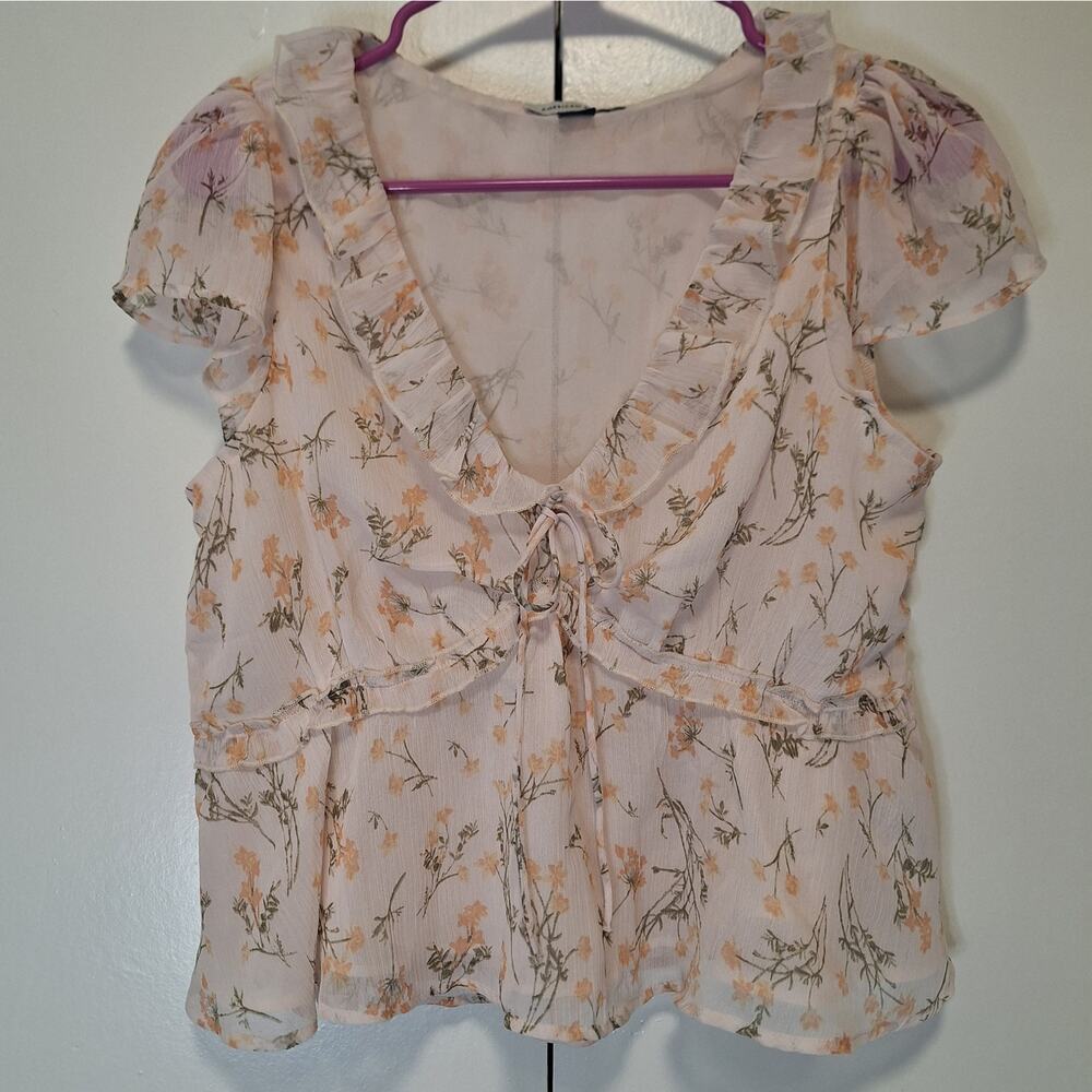 American Eagle Ditsy Floral Blouse Sz Small
